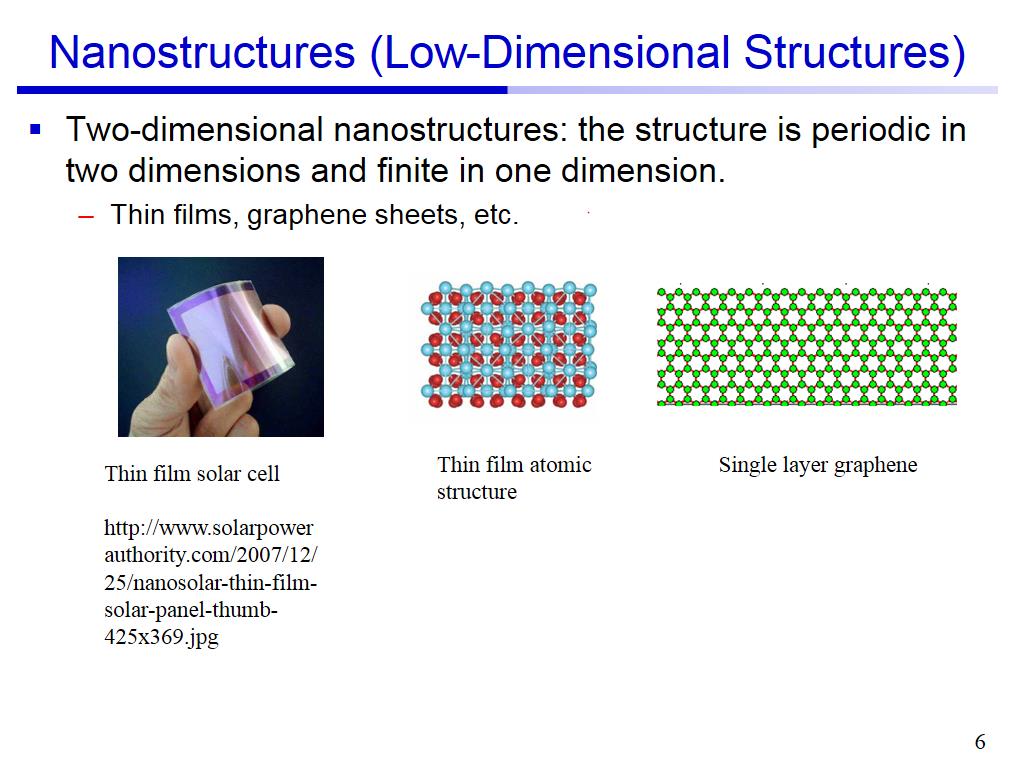 Nanostructures (Low-Dimensional Structures)
