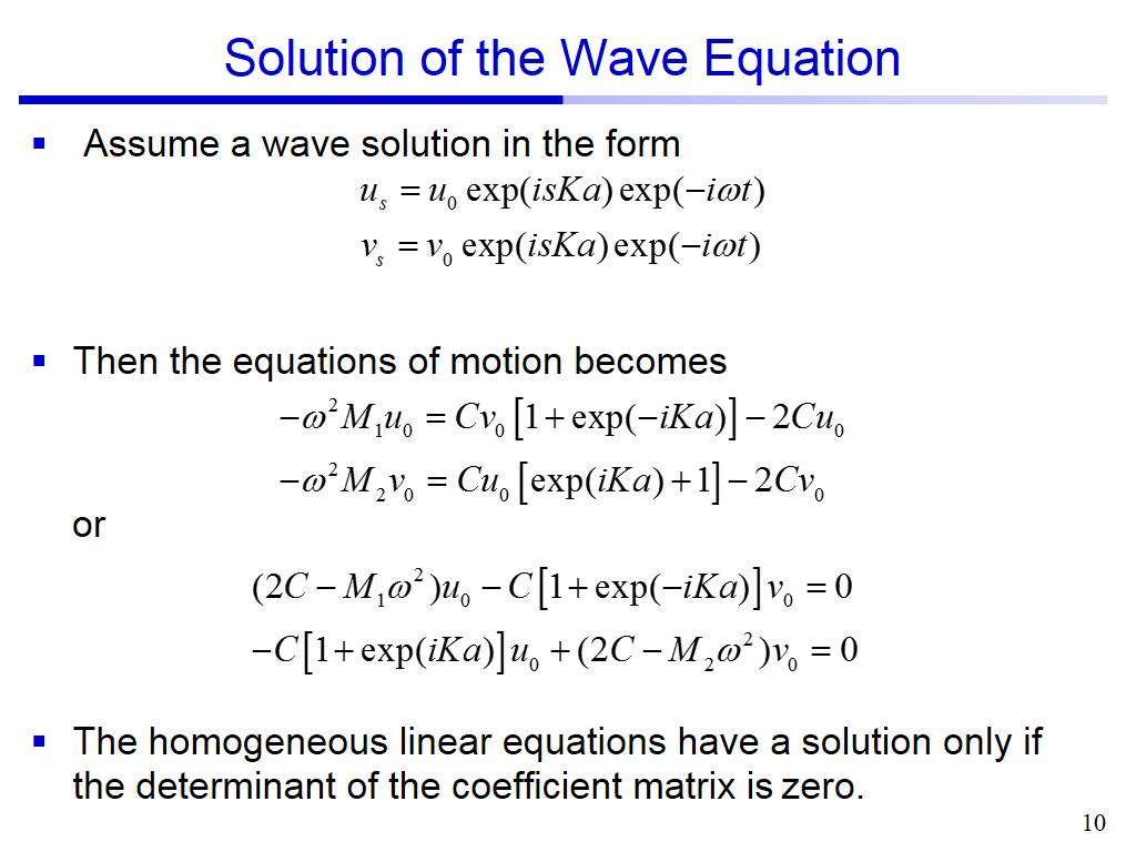 Solution of the Wave Equation
