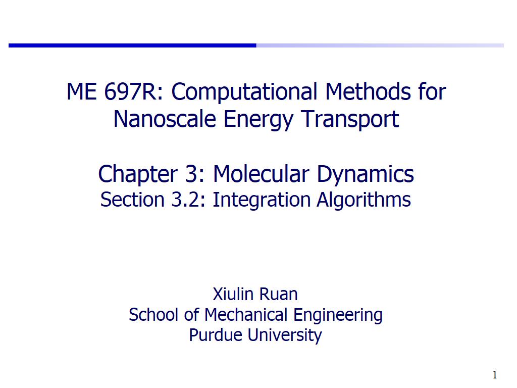 Lecture 3.2: Integration Algorithms