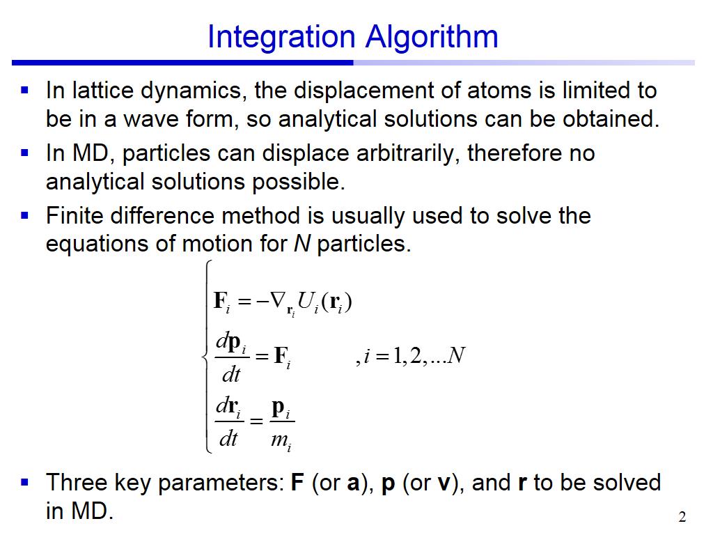 Integration Algorithm