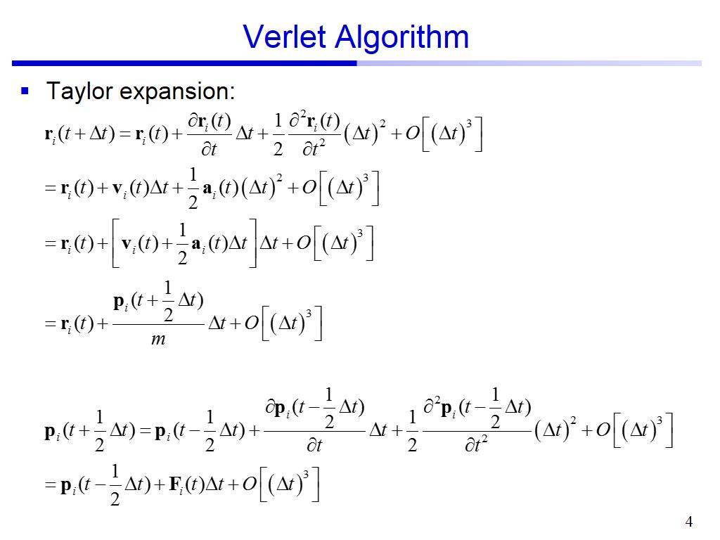 Verlet Algorithm