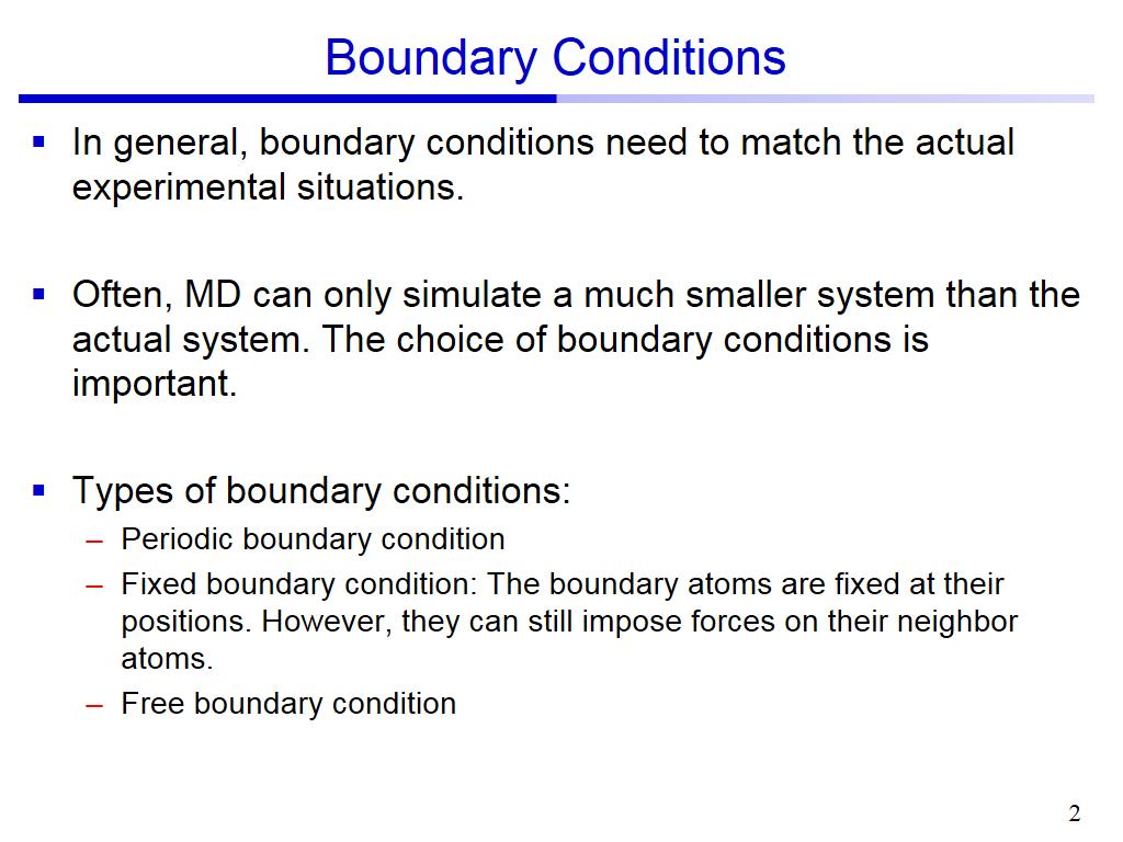 Boundary Conditions