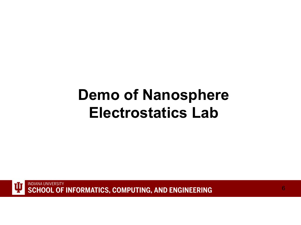 Demo of Nanosphere Electrostatics Lab