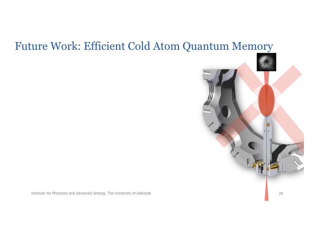 Future Work: Efficient Cold Atom Quantum Memory