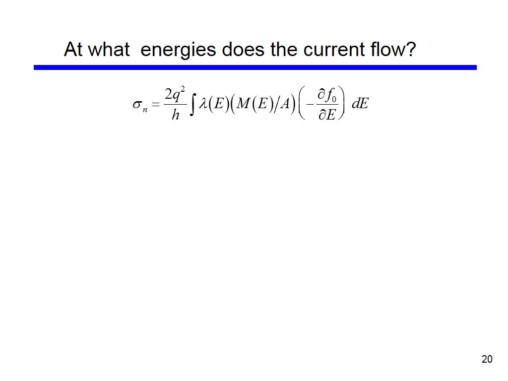 At what energies does the current flow?