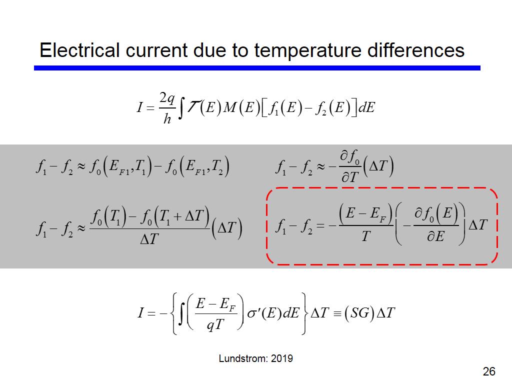 Electrical current due to temperature differences