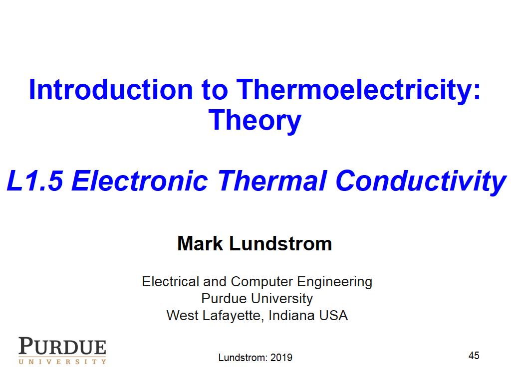 L1.5 Electronic Thermal Conductivity
