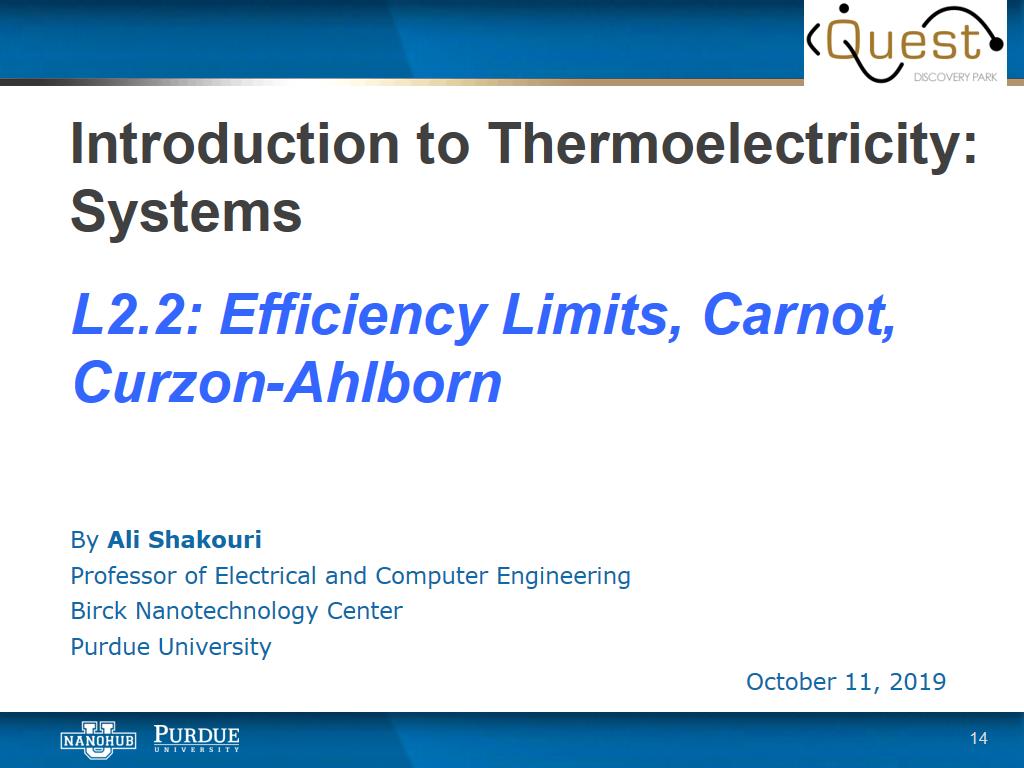 L2.2: Efficiency Limits, Carnot, Curzon-Ahlborn