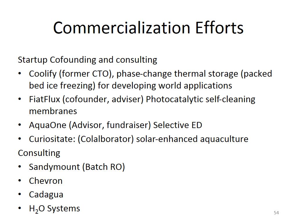 Commercialization Efforts