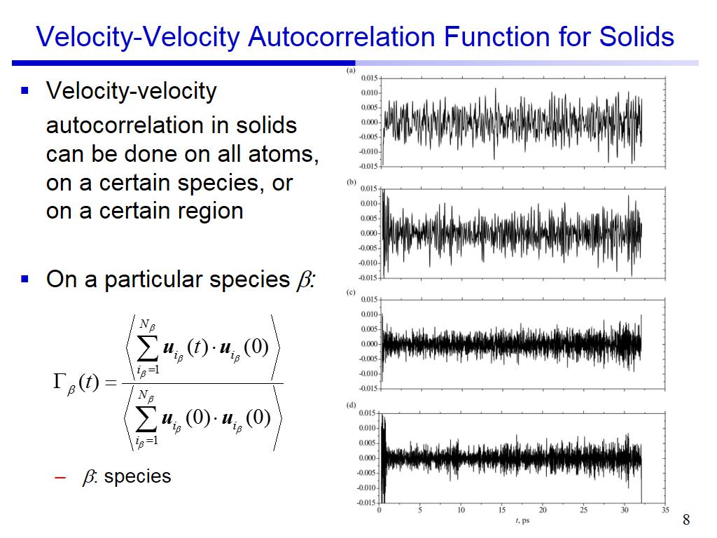 Velocity-Velocity Autocorrelation Function for Solids