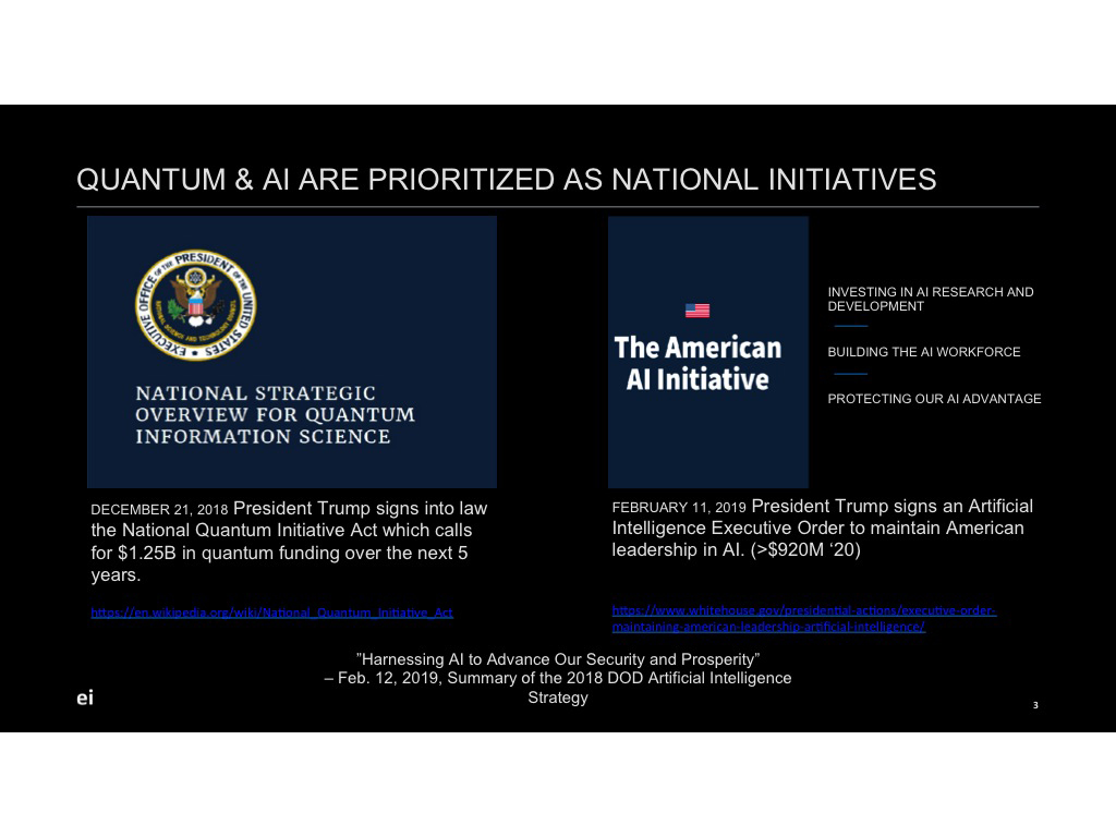 QUANTUM & AI ARE PRIORITIZED AS NATIONAL INITIATIVES