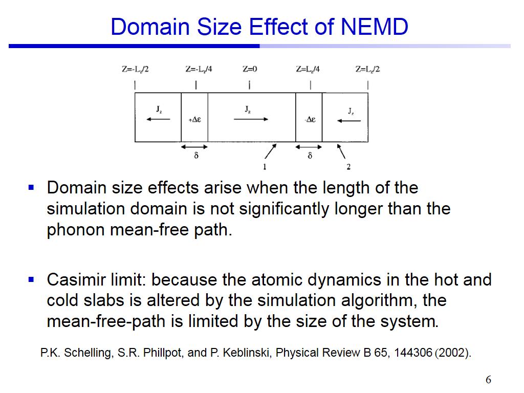 Domain Size Effect of NEMD