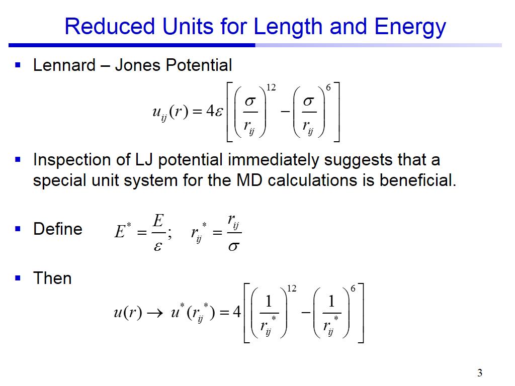 Reduced Units for Length and Energy