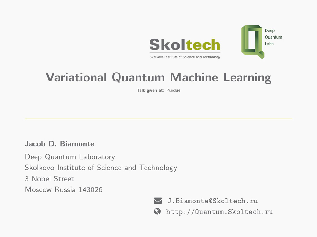 Variational Quantum Machine Learning