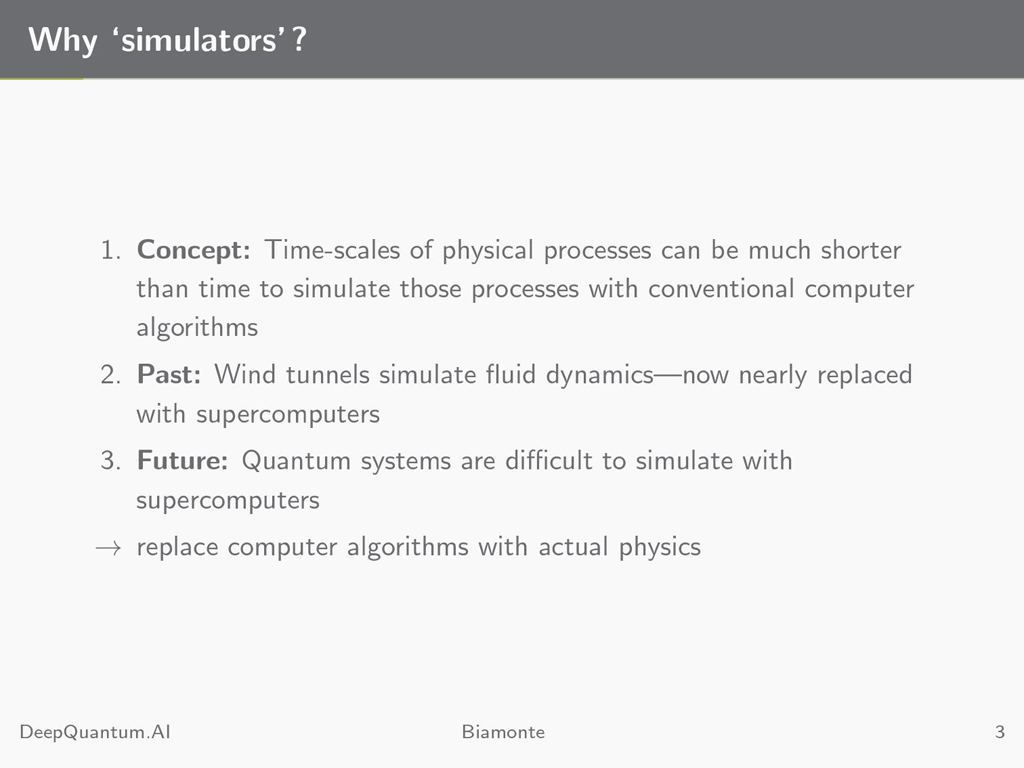 Why 'simulators'?