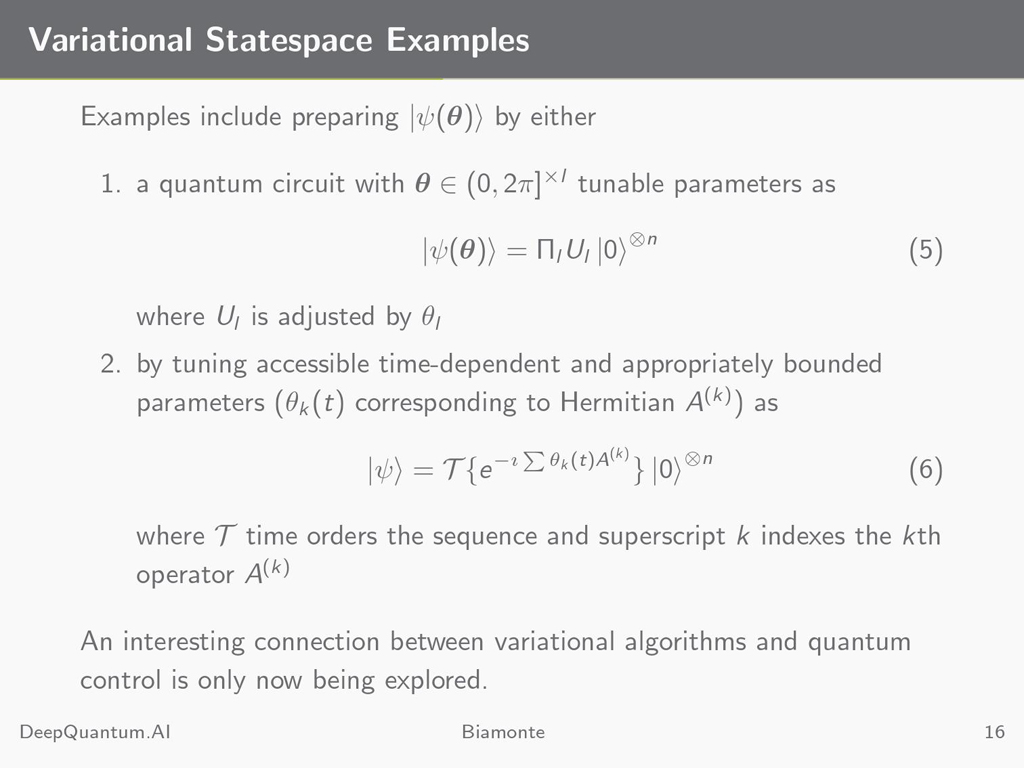 Variational Statespace Examples