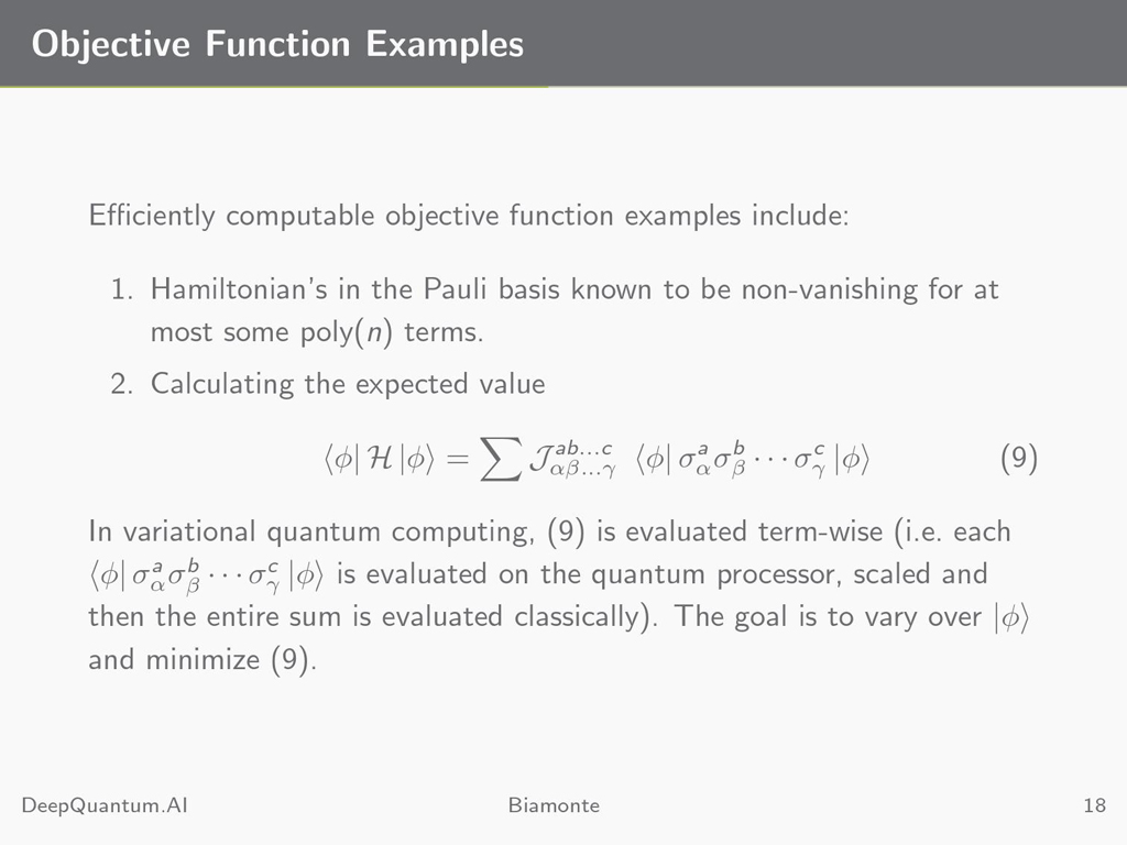 Objective Function Examples