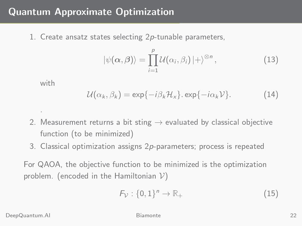 Quantum Approximate Optimization
