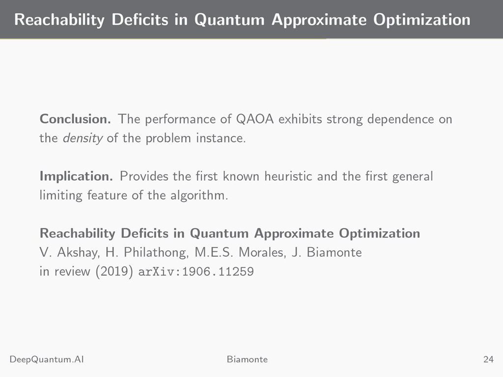 Reachability Deﬁcits in Quantum Approximate Optimization