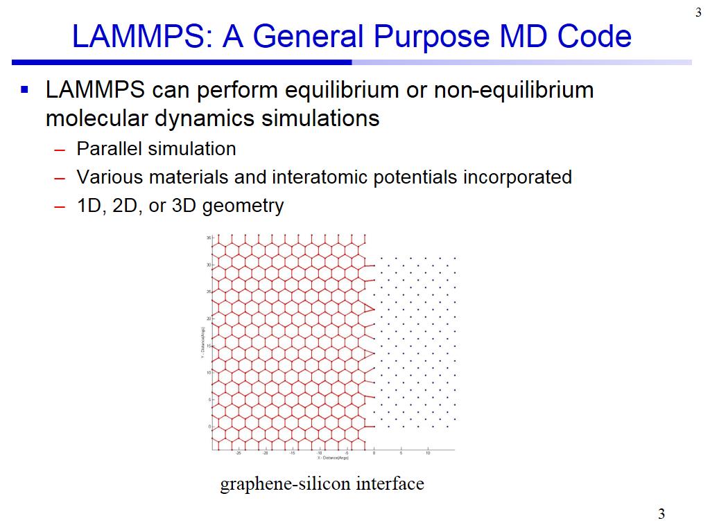 LAMMPS: A General Purpose MD Code