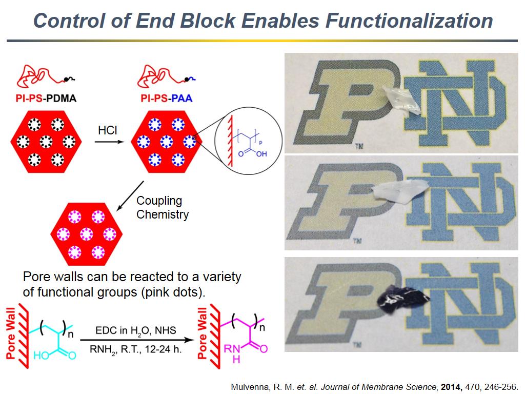 Control of End Block Enables Functionalization