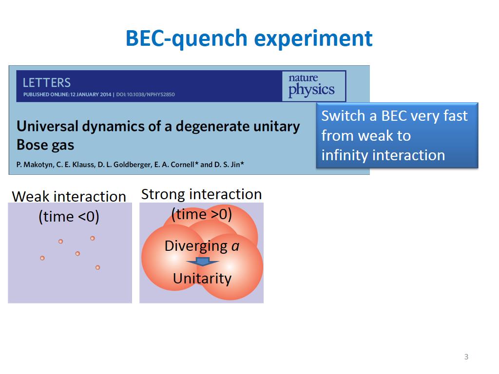 BEC-quench experiment