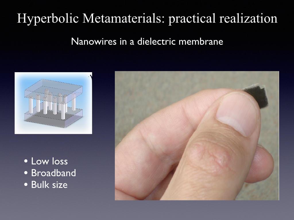 Hyperbolic Metamaterials: practical realization