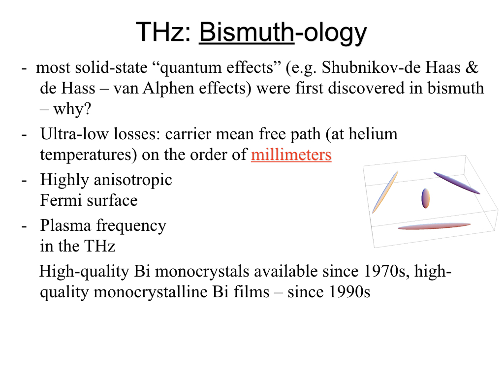 THz: Bismuth-ology