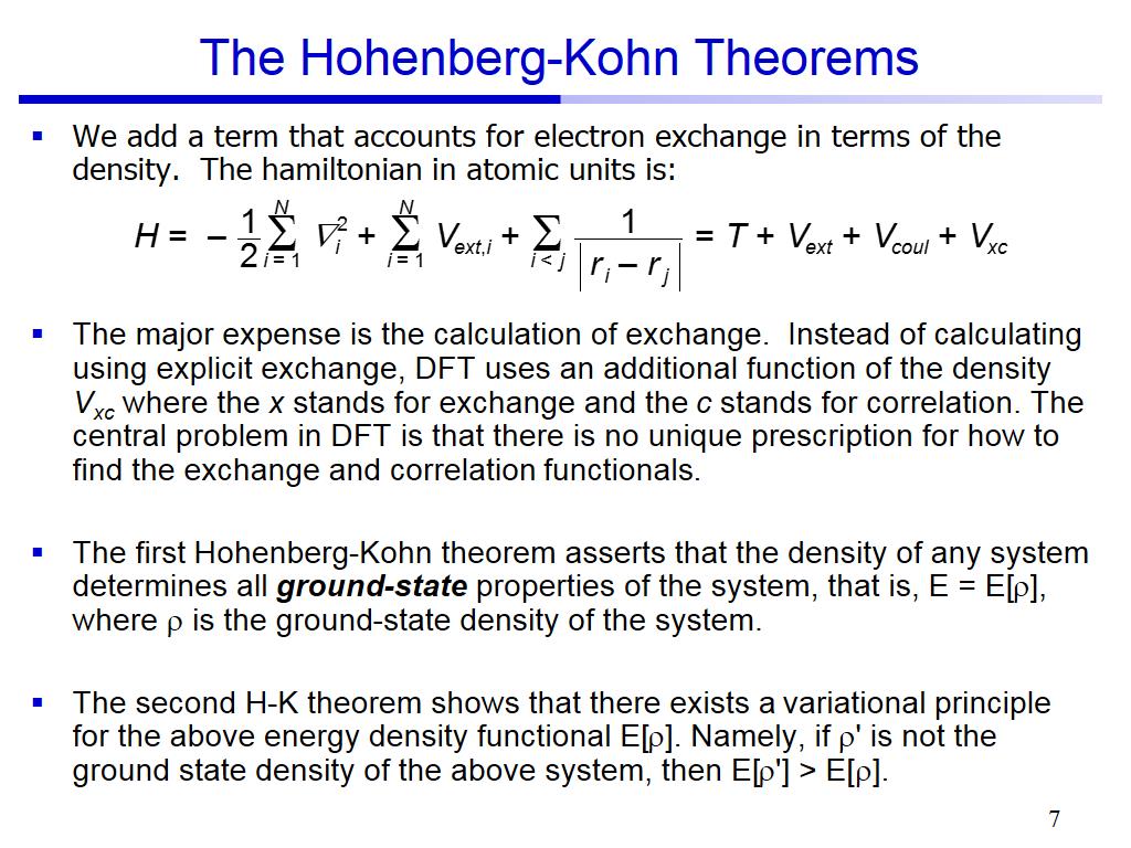 The Hohenberg-Kohn Theorems