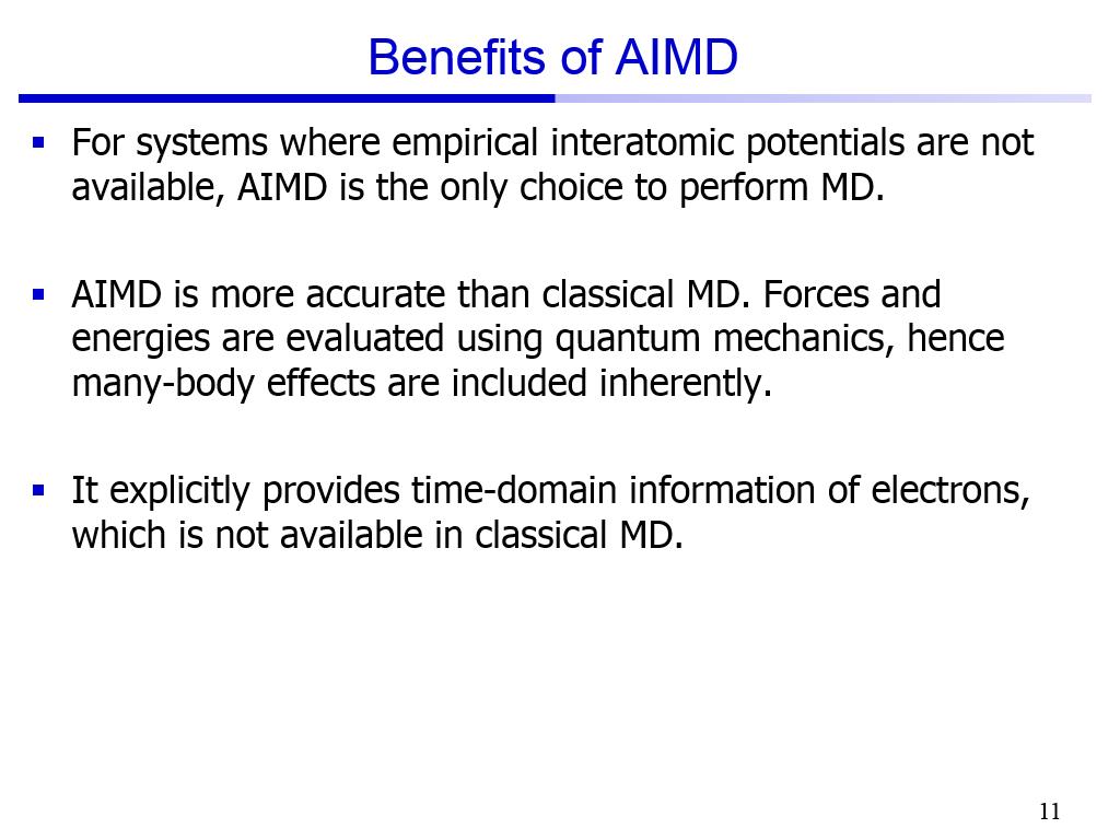 Benefits of AIMD