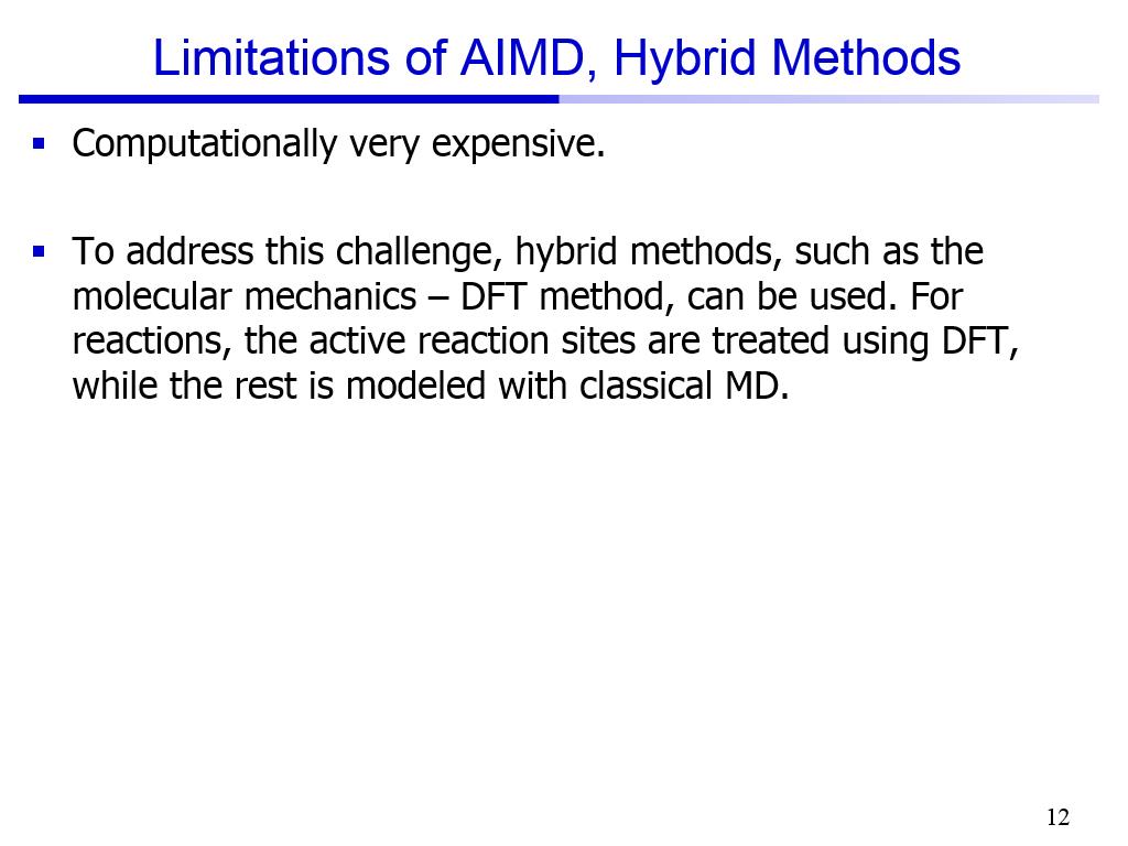 Limitations of AIMD, Hybrid Methods
