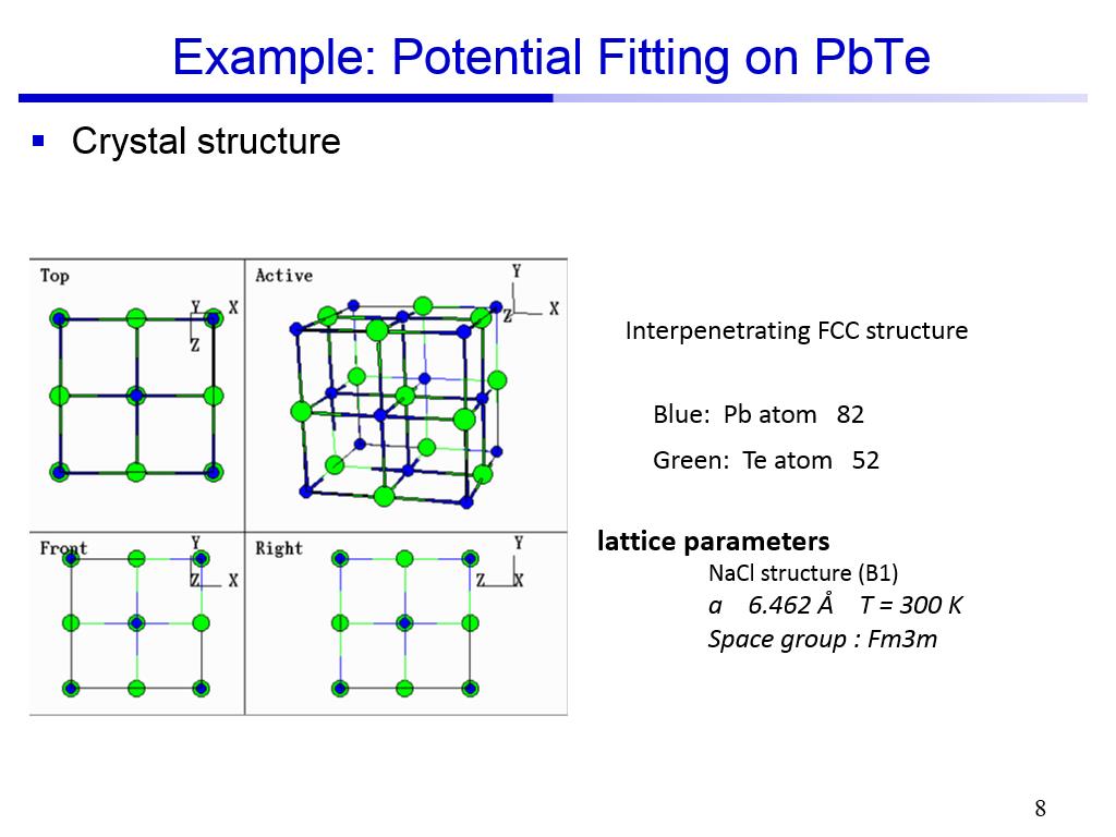 Example: Potential Fitting on PbTe