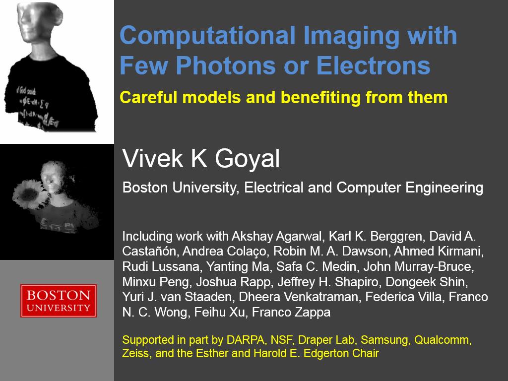 Computational Imaging with Few Photons or Electrons