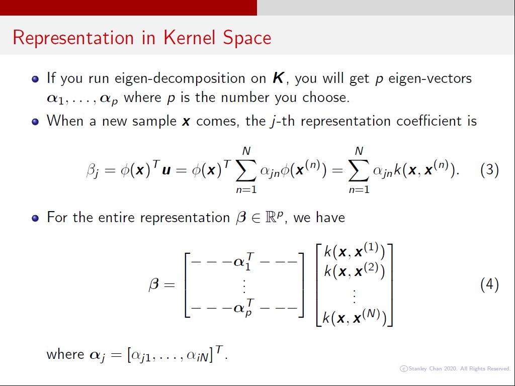 Representation in Kernel Space
