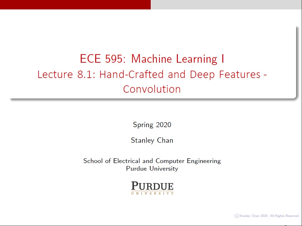 Lecture 8.1: Hand-Crafted and Deep Features -