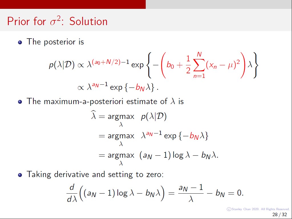 Prior for σ2: Solution