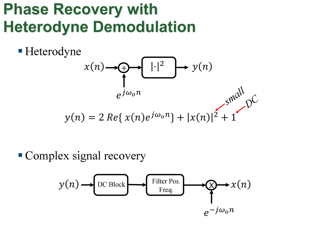 Phase Recovery with Heterodyne Demodulation