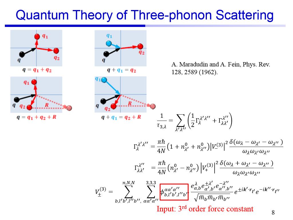Quantum Theory of Three-phonon Scattering