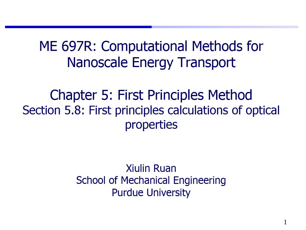 Lecture 5.8: First principles calculations of optical properties