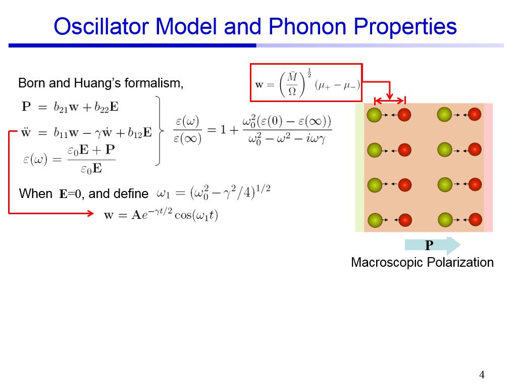 Oscillator Model and Phonon Properties