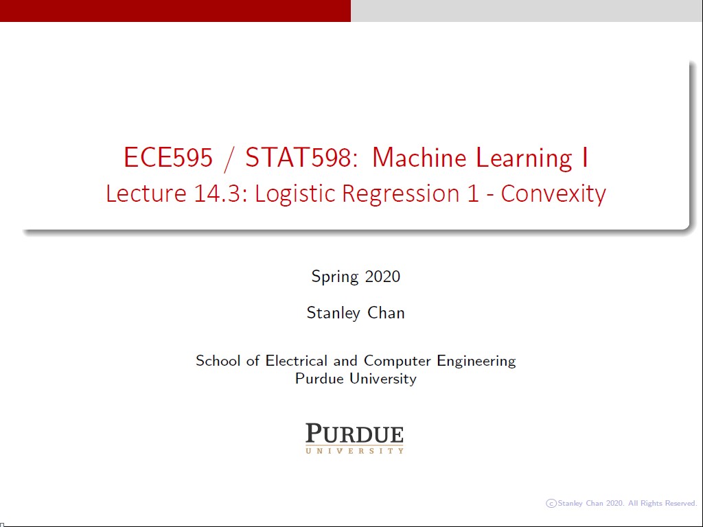 Lecture 14.3: Logistic Regression 1 - Convexity