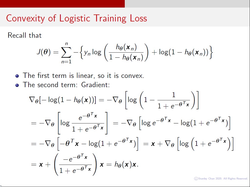 Convexity of Logistic Training Loss