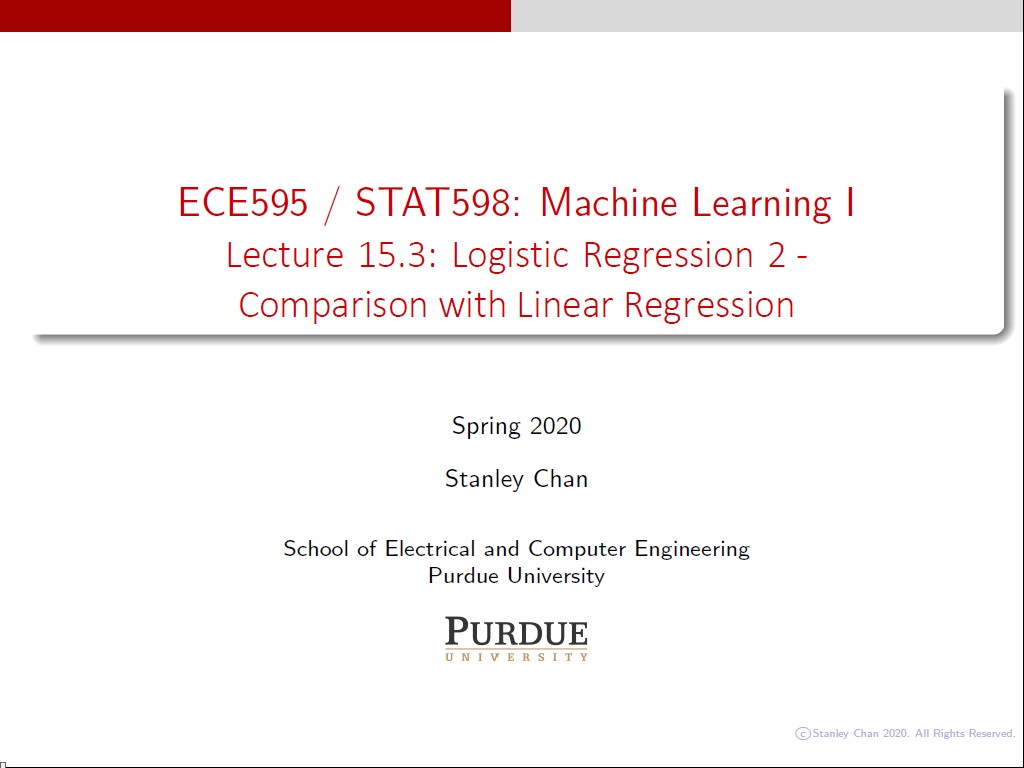 Lecture 15.3: Logistic Regression 2 - Comparison with Linear Regression