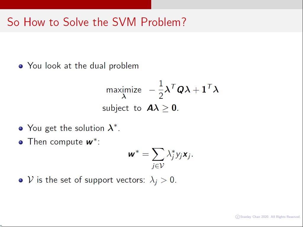 So How to Solve the SVM Problem?