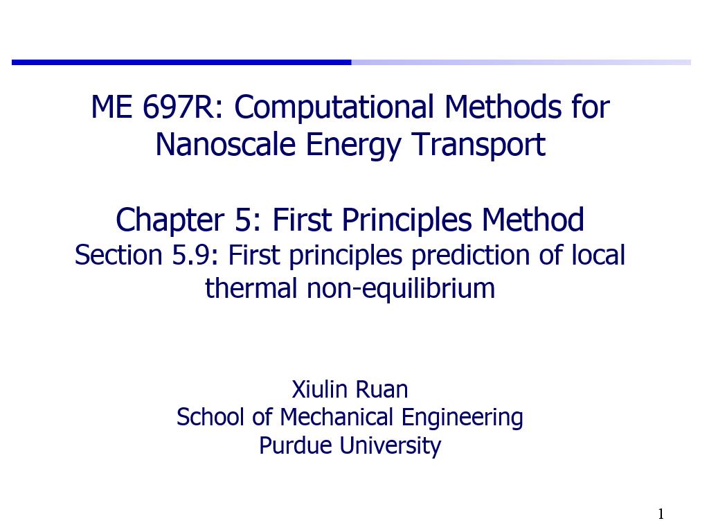 Lecture 5.9: First principles prediction of local thermal non-equilibrium