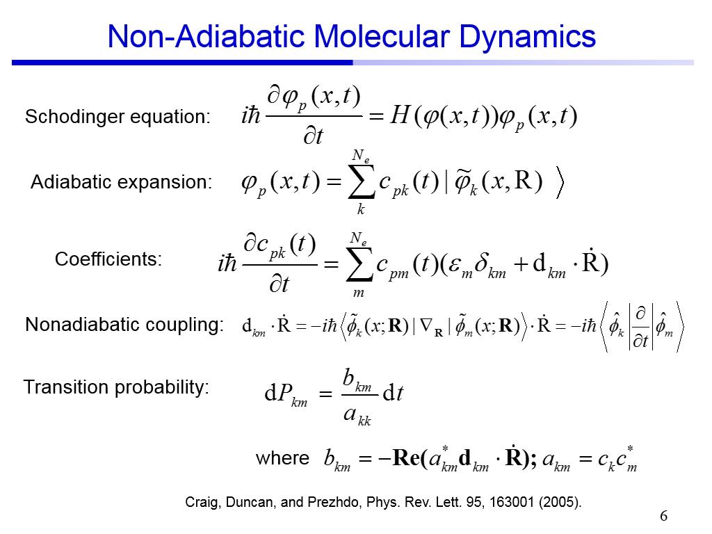 Non-Adiabatic Molecular Dynamics