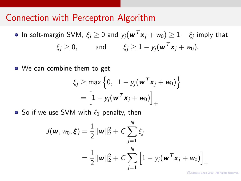 Connection with Perceptron Algorithm
