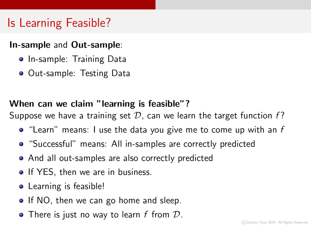 Is Learning Feasible?