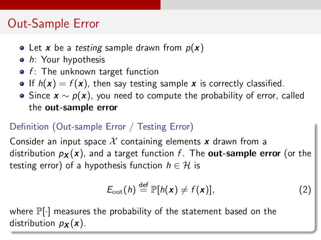 Out-Sample Error