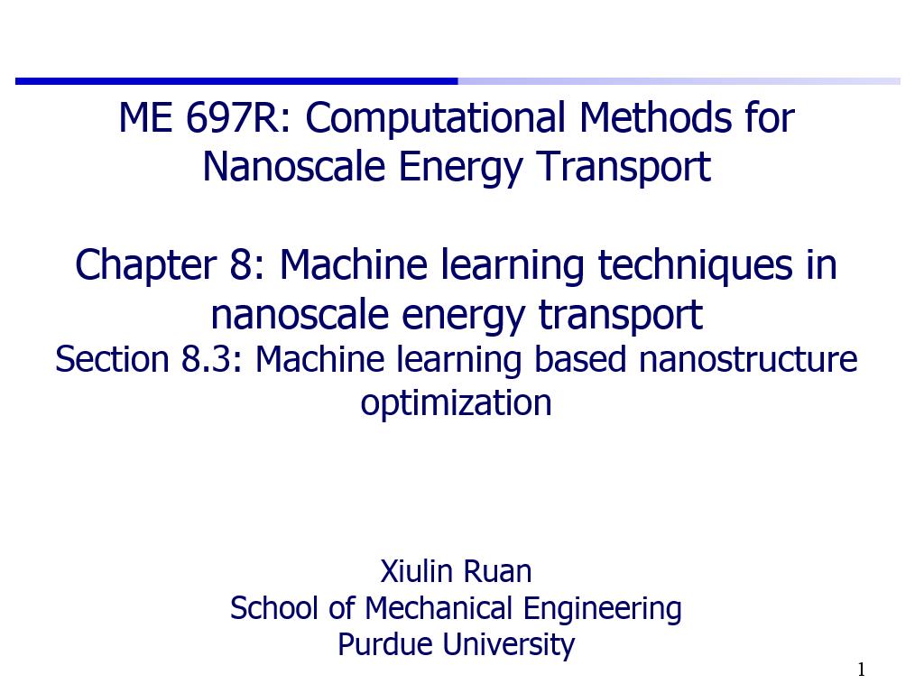Lecture 8.3: Machine learning based nanostructure optimization